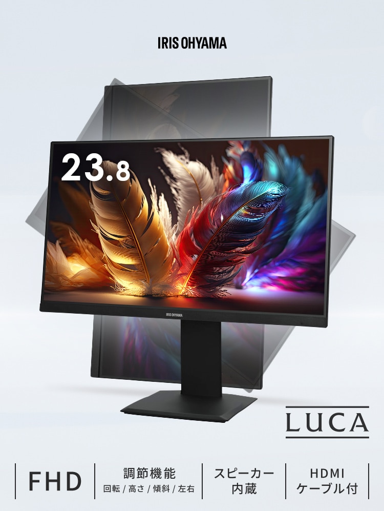 液晶ディスプレイ 23.8インチ ピボット機能付き LUCA DT-EF233P-B0