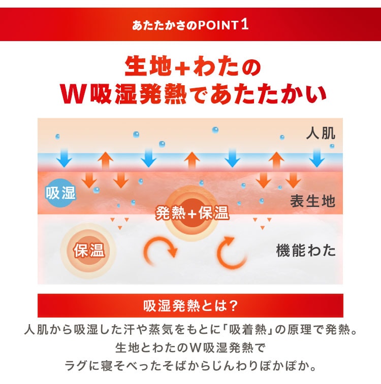 ラグ 5層構造 吸湿発熱 185×240cm ORG-PK1824 グレー 1