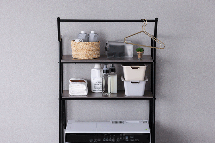 ランドリーラック 伸縮タイプ ハンガーバー付き HSLR-EX895 ブラック4