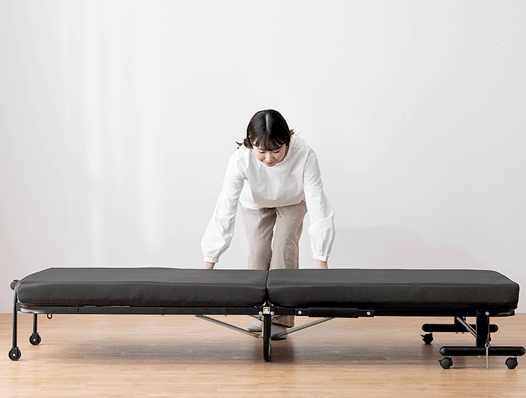 ベッド セミシングル 折りたたみ 14段階リクライニング 厚さ10cm OTBSS-KR ネイビー6