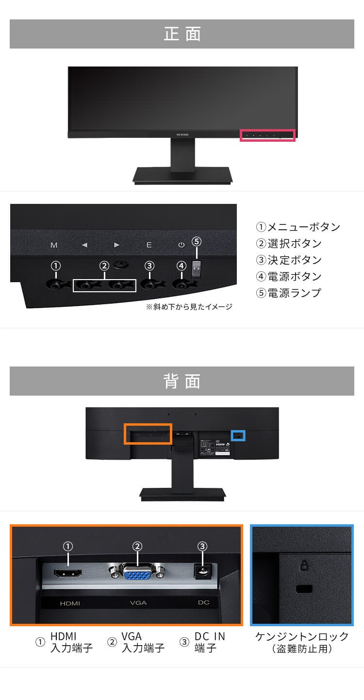 【訳あり】液晶ディスプレイ 23.8インチ LUCA ILD-D23FHH-B9