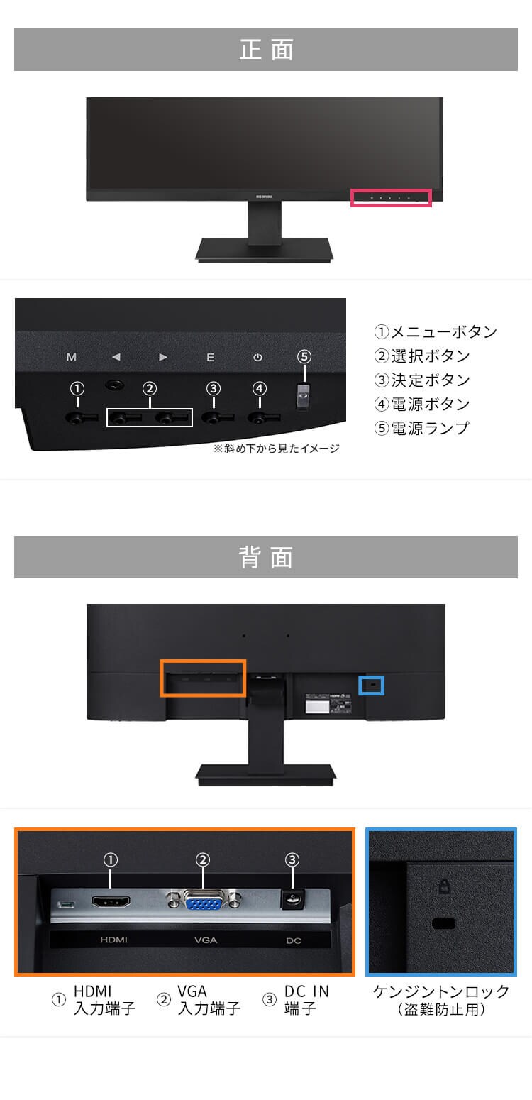モニター 27インチ ディスプレイ LUCA ILD-D27FHH-B【前払い不可】【代引き不可】【同梱不可】9