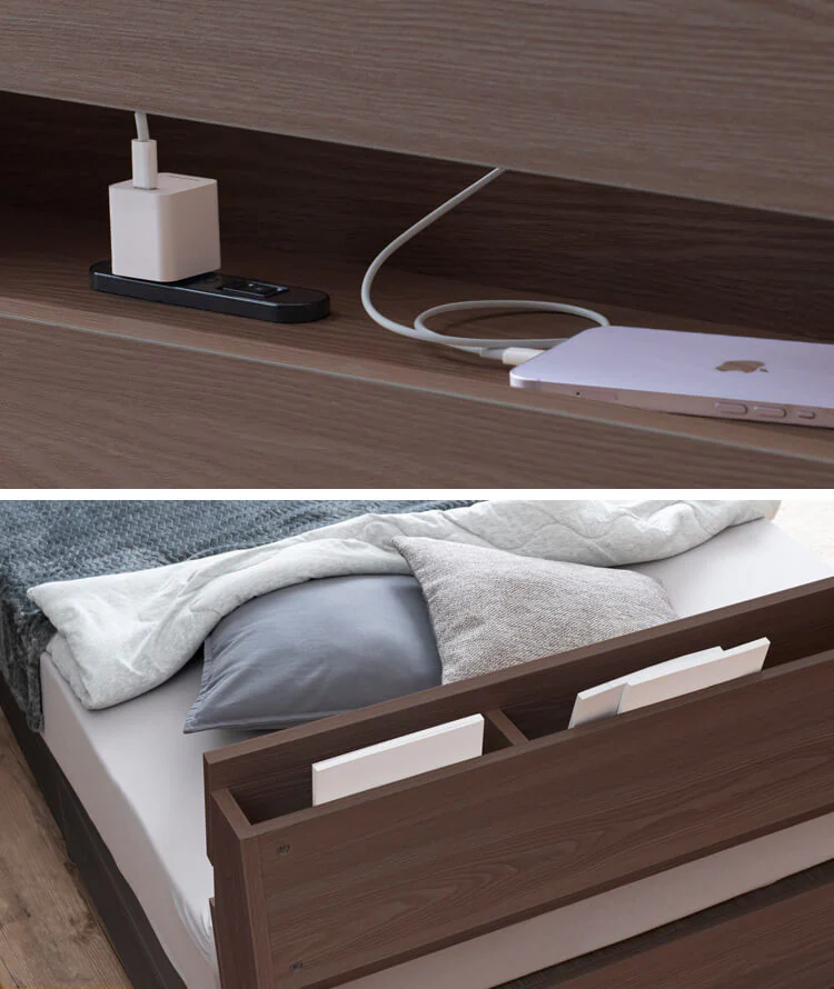 ベッド シングル 収納付き STBS-S ナチュラル2