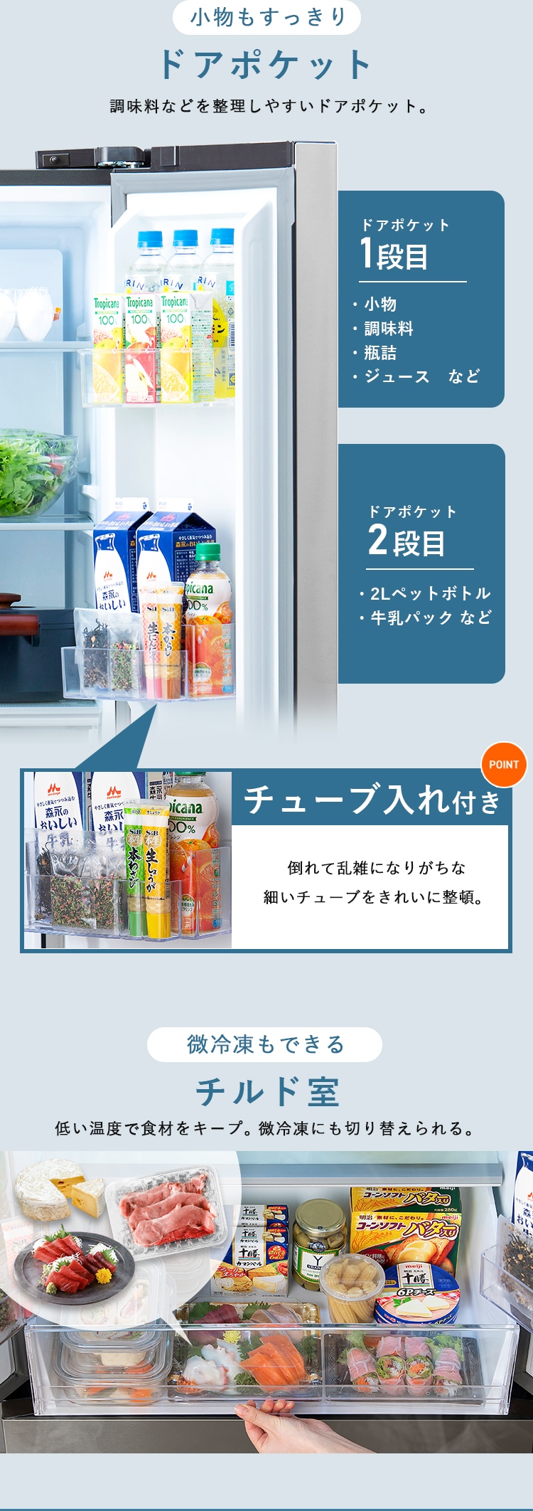 冷蔵庫 401L 自動霜取り 自動製氷 IRSN-40A 全2色9