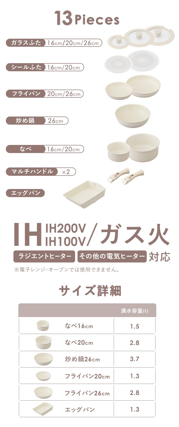 �t���C�p�� 13�_�Z�b�g IH/�K�X�ΑΉ� �Z���~�b�N�J���[�p�� CC-13S