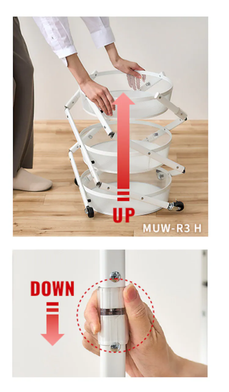 キッチンワゴン 2段 マルチワゴン MUW 全2種2色2