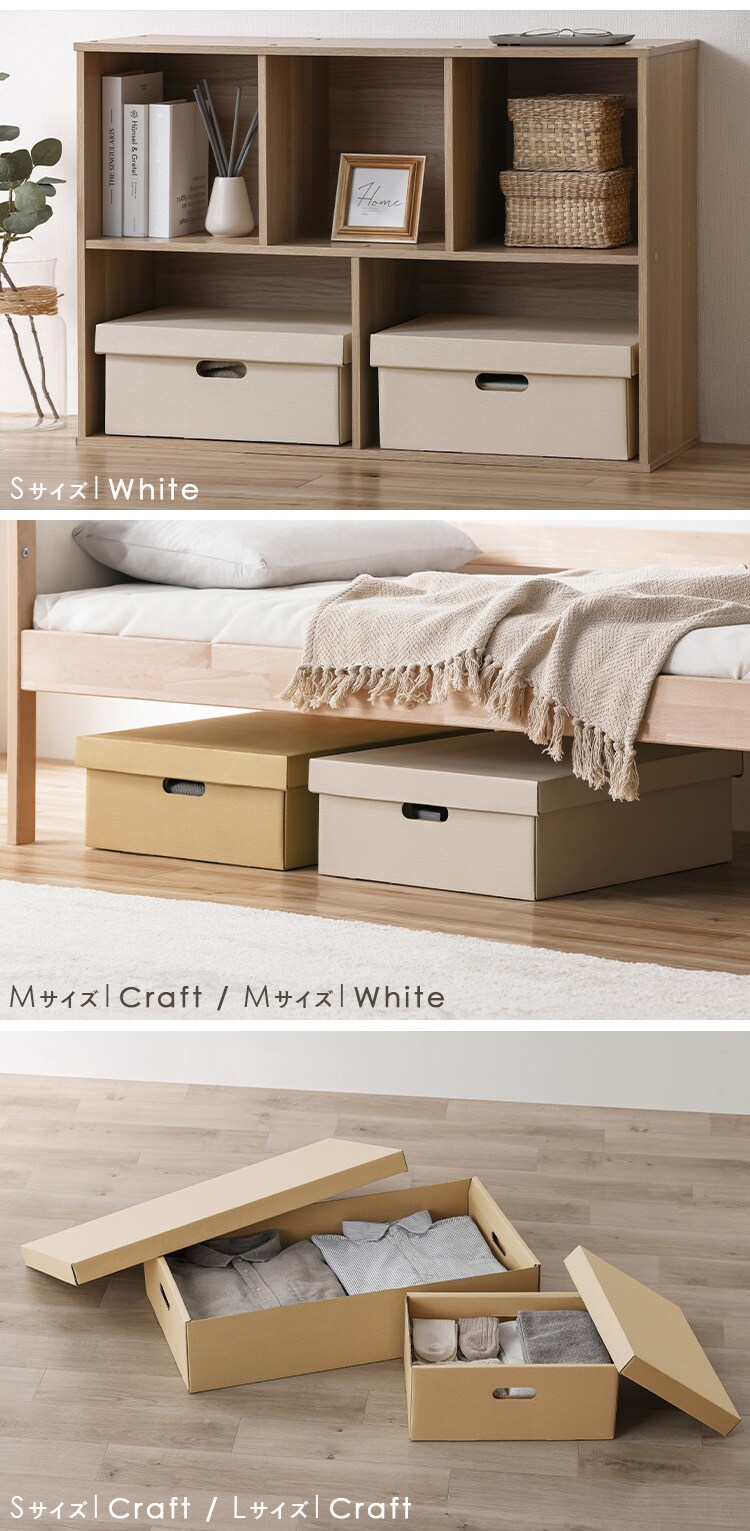 収納ケース ふた付き 段ボール収納 段ボール収納ケース２枚セット DB-250 クラフト1