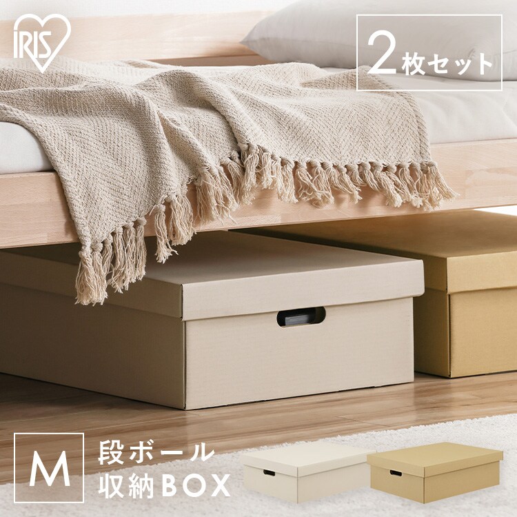 収納ケース ふた付き 段ボール収納 段ボール収納ケース２枚セット DB-490 ホワイト0