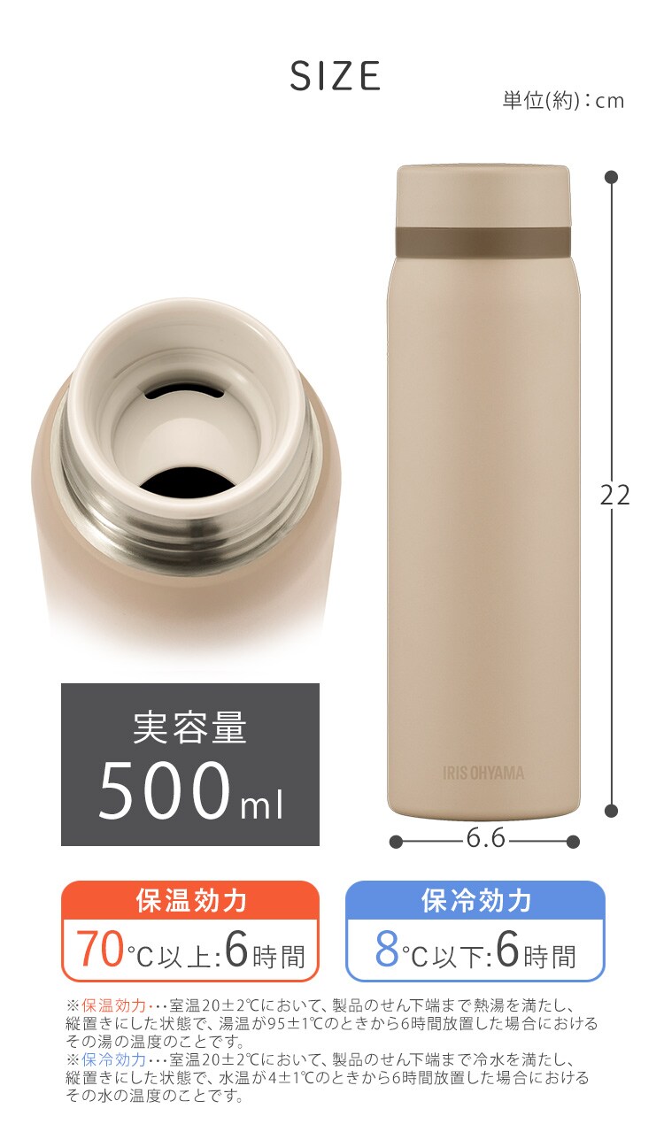 ステンレスケータイボトル スクリュー 500ml SKB-S500 全3色5