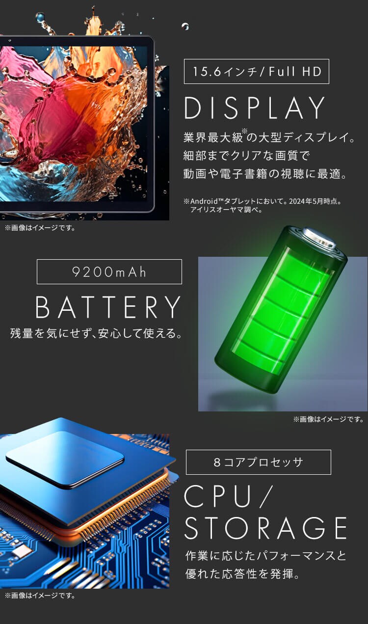 タブレット 15.6インチ 128GB メインメモリ6GB 8コア LUCA TM153M6V1-B ブラック2