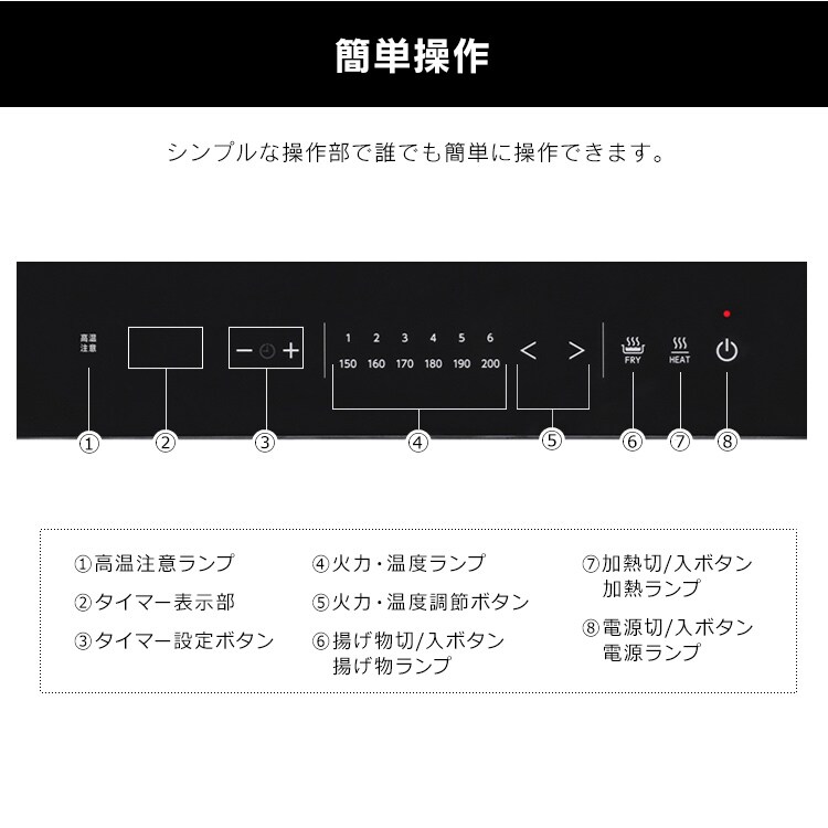 IHクッキングヒーター 1口 1400W IHコンロ 一人暮らし IHC-BFL111 ブラック7