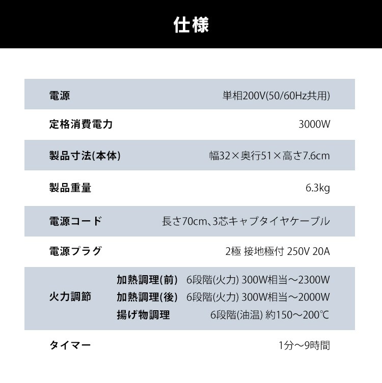 IHクッキングヒーター 2口 2300W IHコンロ IH調理器 2口IHコンロ ビルトイン IHクッキングヒーター2口 IHC-BFL221-B ブラック11