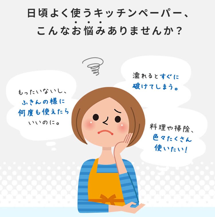 洗えるキッチンペーパー KP-R55W ホワイト1