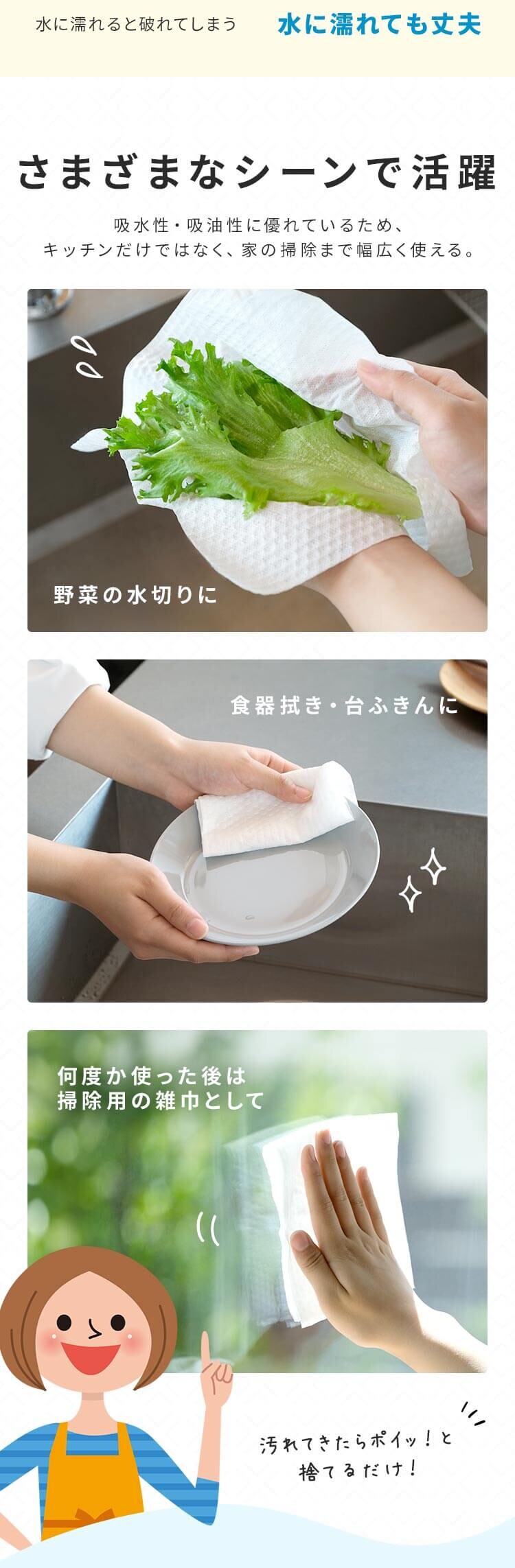 洗えるキッチンペーパー KP-R55W ホワイト5