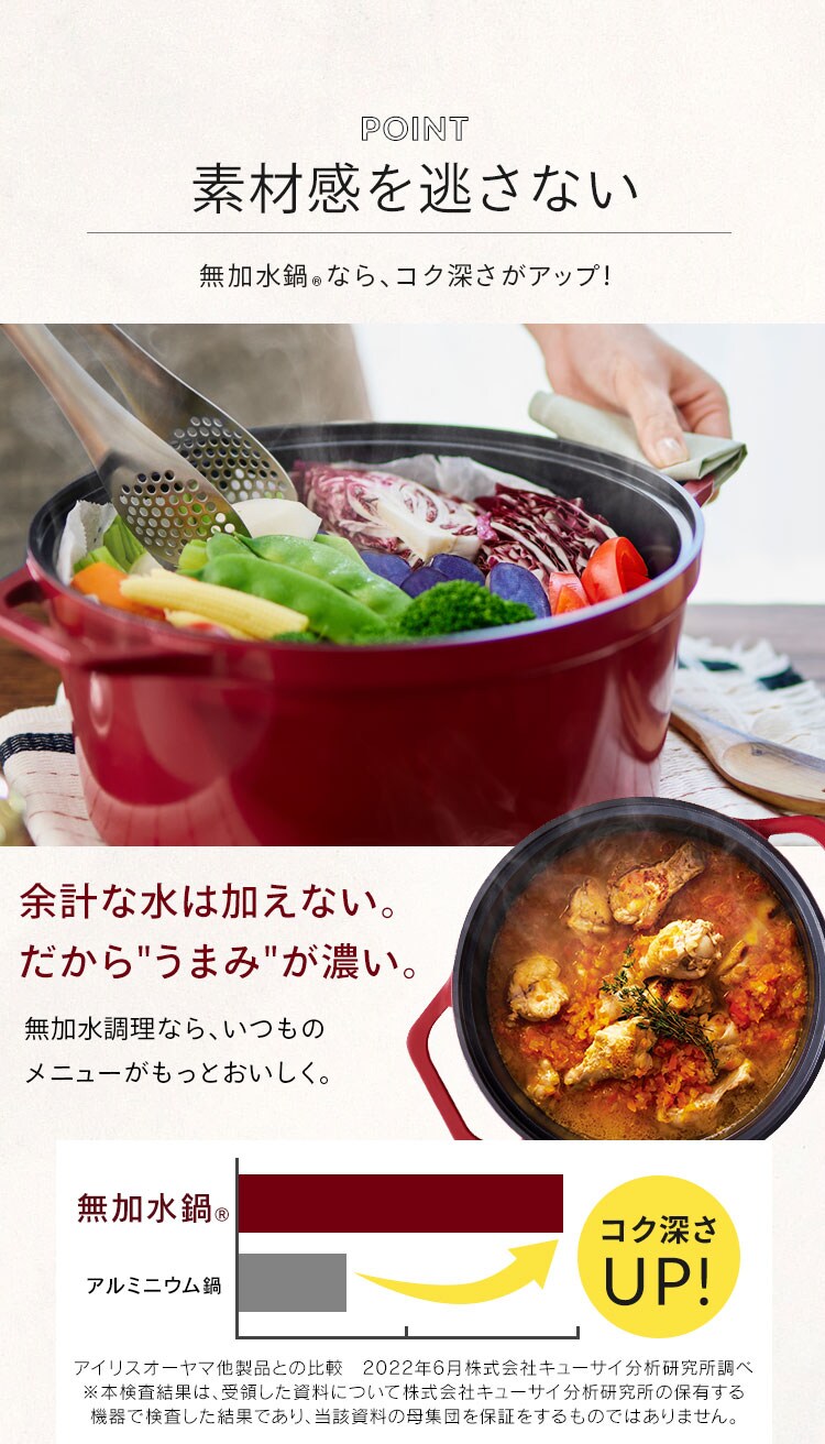 鍋 無加水鍋 26cm IH/ガス火対応 COTOCO SMKSN-S26 ビーツレッド