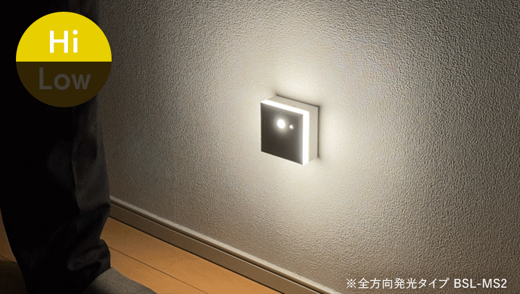 LED センサーライト 乾電池式 W人感センサー 階段タイプ BSL-KWMS5