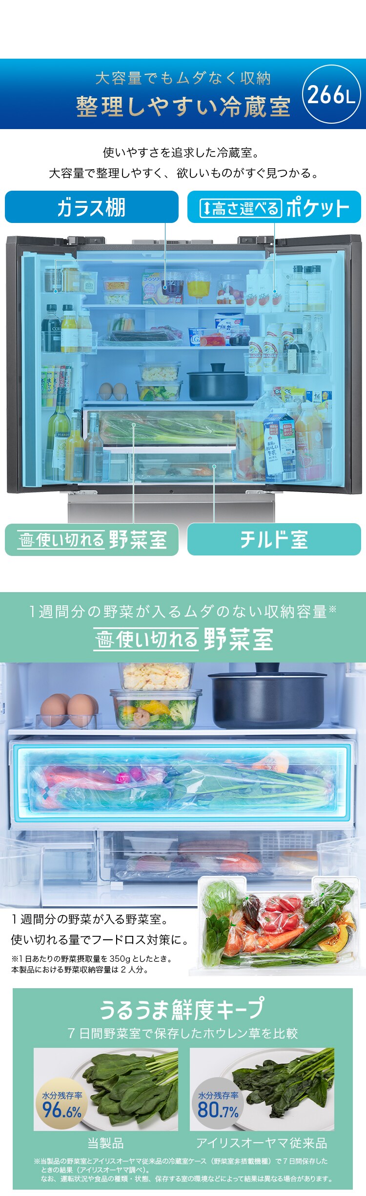 【設置無料】 冷蔵庫 489L 自動霜取り 大容量冷凍室223L 大凍量 幅68.5cm IRSN-HF49A-B ブラック【代引き不可】7