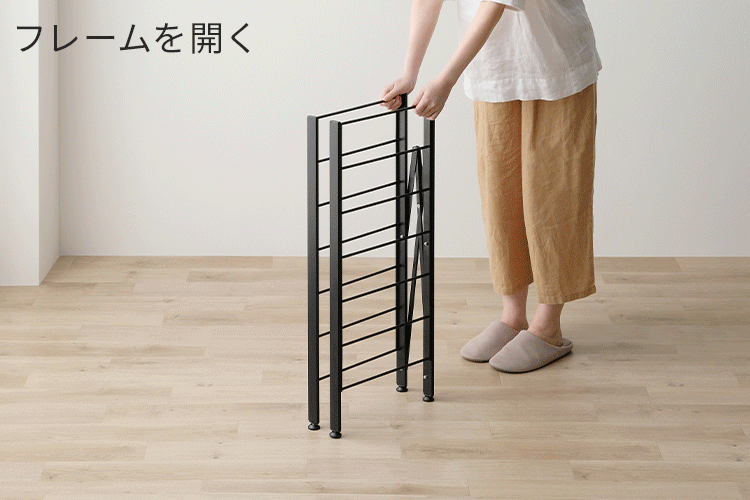 スチールラック 3段 76cm 組立簡単 連結スチールラック KRSR-3 ヴィンテージブラウン5