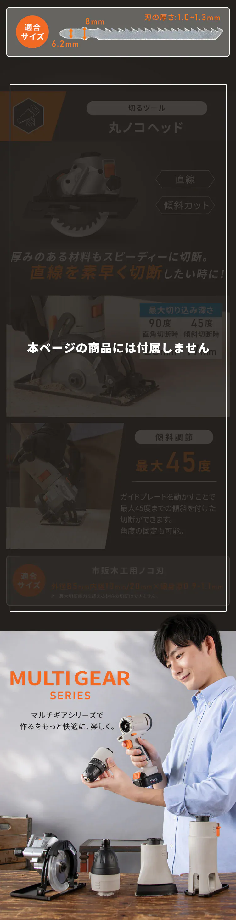 【4点セット】マルチギア 充電式ドリルドライバーセット+インパクトドライバー+ジグソーヘッド+丸ノコ10.8V PJM10DRS 10