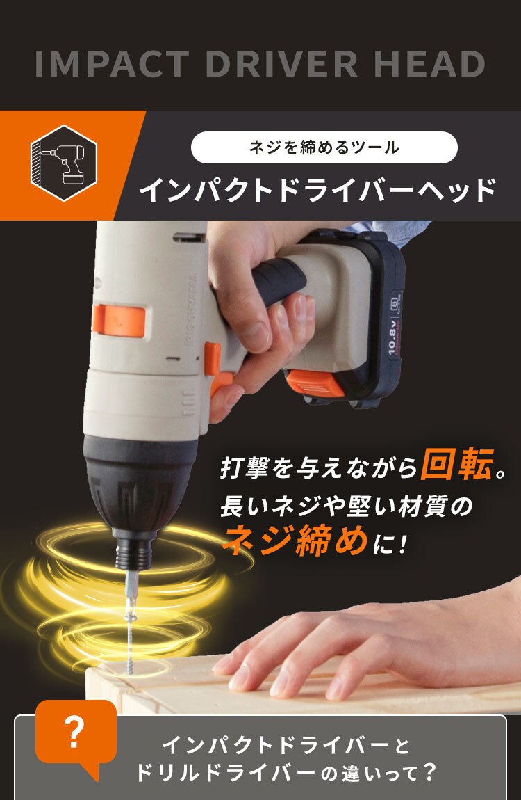 インパクトドライバーヘッド マルチギア 10.8V JM10IN サンドベージュ【付け替えヘッド】2
