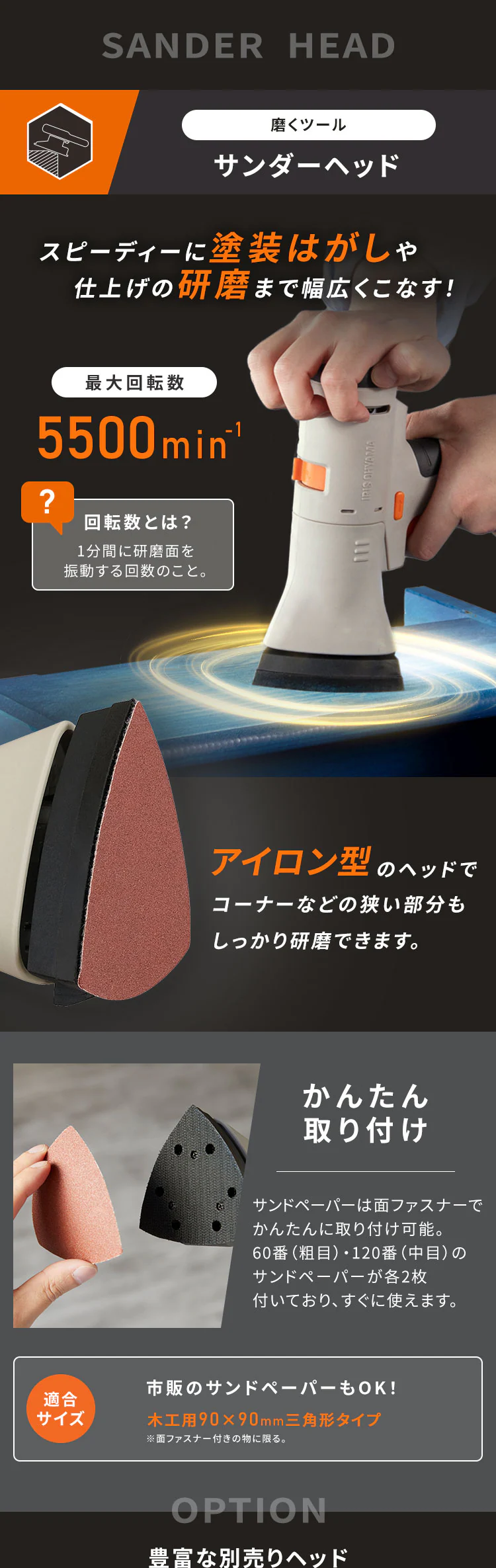 サンダーヘッド マルチギアシリーズ 10.8V JM10SN サンドベージュ【付け替えヘッド】2