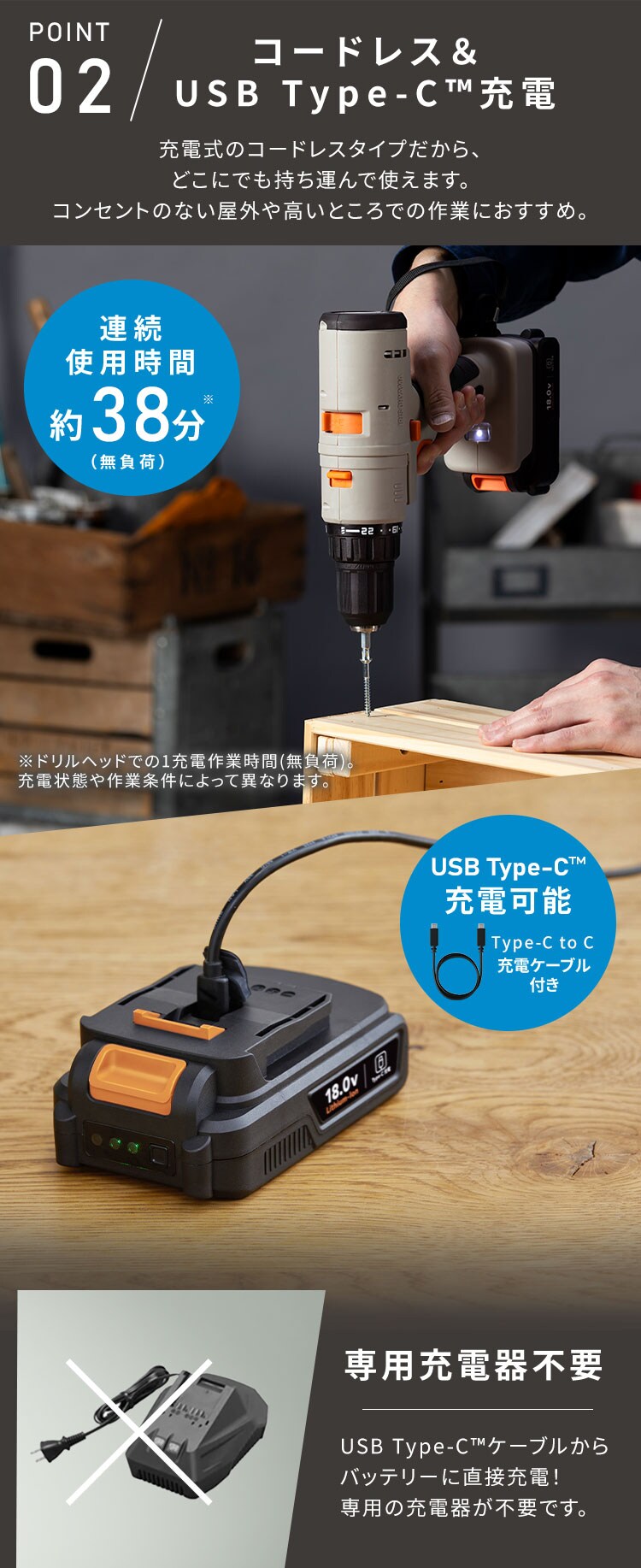 マルチギア 充電式ドリルドライバーセット 18V JM18DRS サンドベージュ5