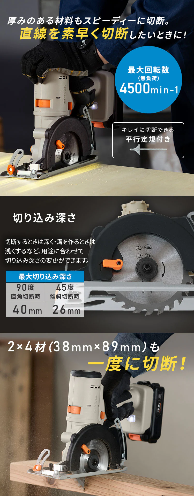 【付け替えヘッド】マルチギア 丸ノコヘッド 18V JM18CS サンドベージュ2