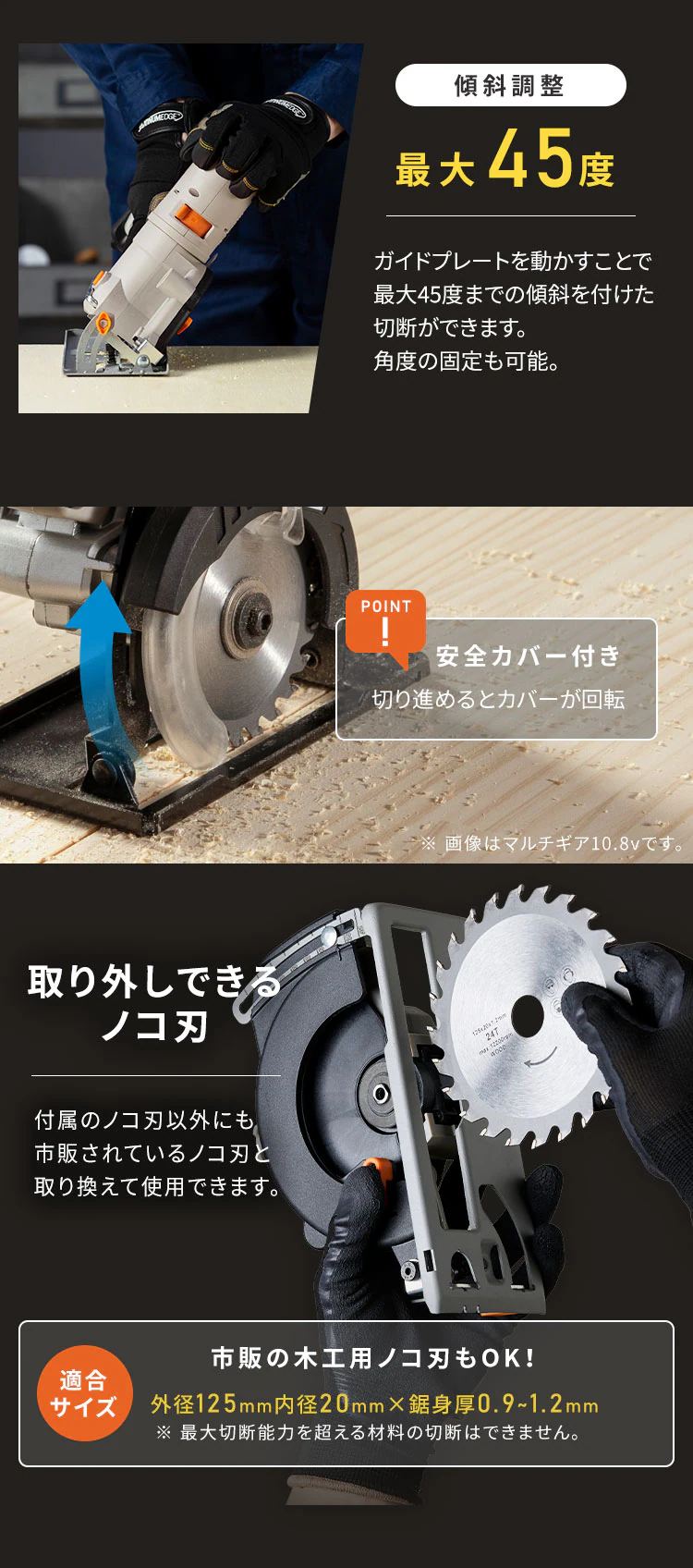 【付け替えヘッド】マルチギア 丸ノコヘッド 18V JM18CS サンドベージュ3