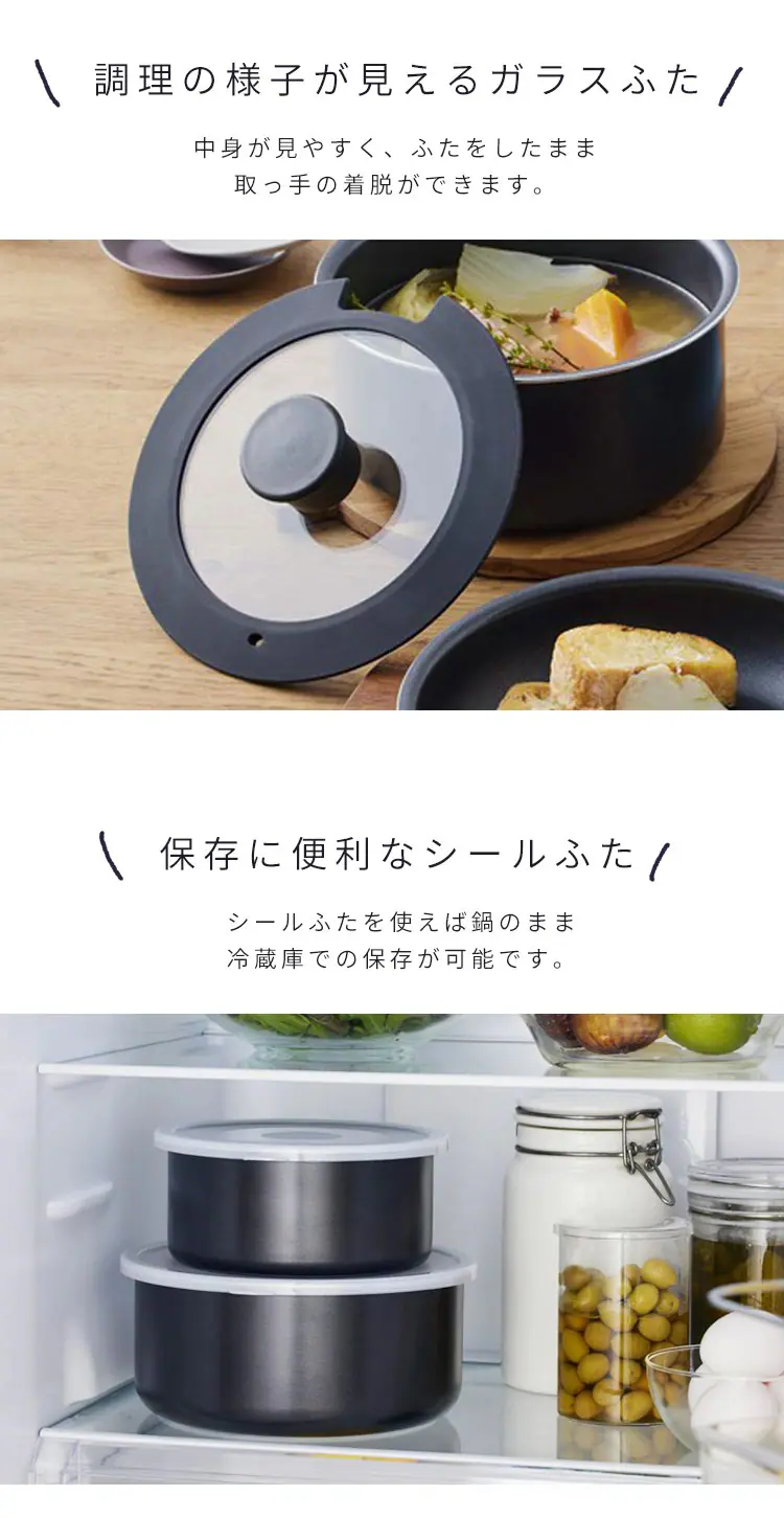 フライパン 12点セット IH/ガス火対応 ダイヤモンドコートパン NTF-SEI12 ブラックメタリック5