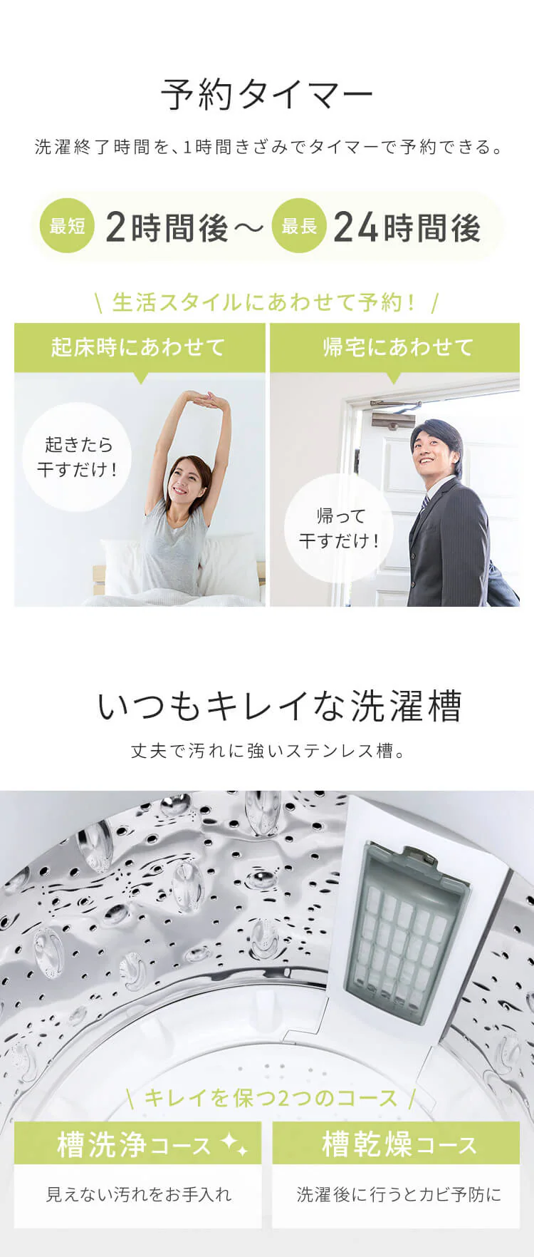 洗濯機 7kg 設置費込み コンパクト 部屋干し時間短縮モード 一人暮らし 二人暮らし ITW-70A01-BH ナチュラルブラック【代引き不可】4