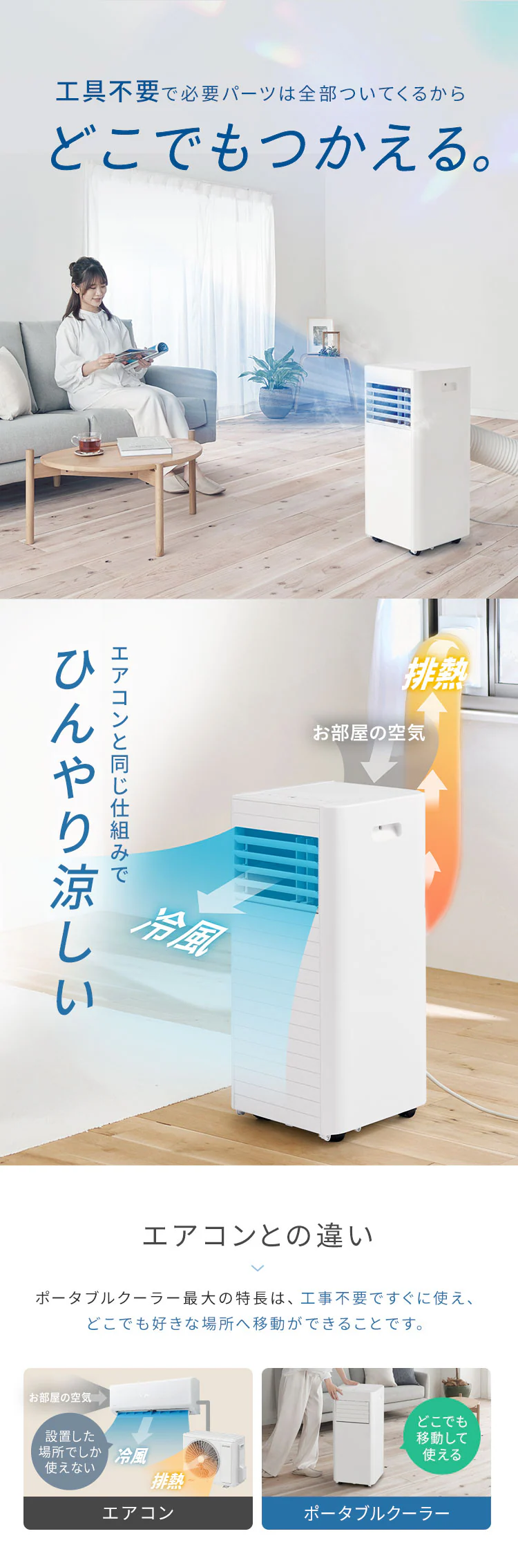 ポータブルクーラー2.8kW IPP-2825U ホワイト1