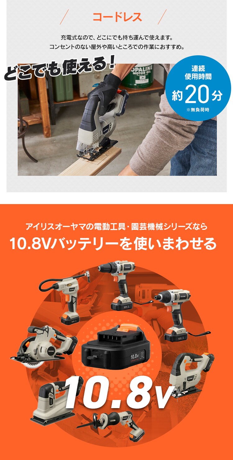 充電式ジグソー10.8V JJS101TC サンドベージュ4