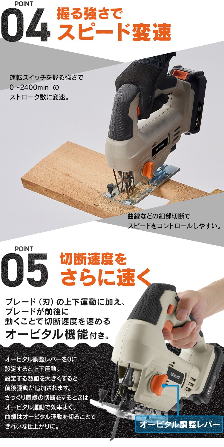 充電式ジグソー18V JJS181TC サンドベージュ7