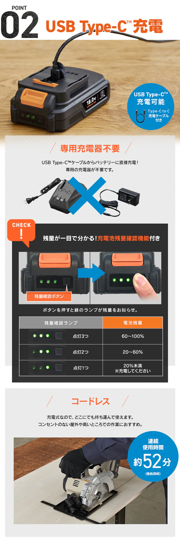 充電式丸のこ18V JSC140TC サンドベージュ3