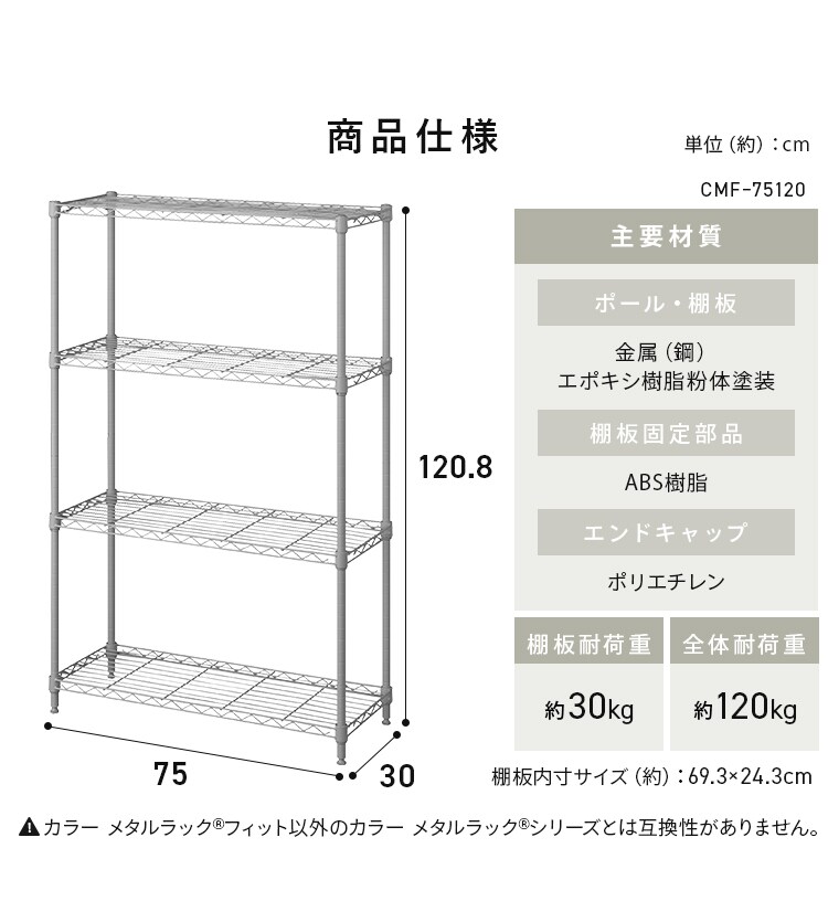 カラーメタルラックフィット CMFｰ75120 全4色8