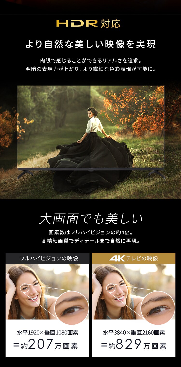 LUCA 液晶テレビ GoogleTV搭載 43V型 4K HDR LT-43UGX-F12