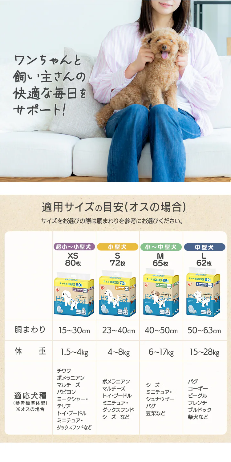 【男の子用】犬 おむつ ピタフィット  MNPD 全4サイズ10