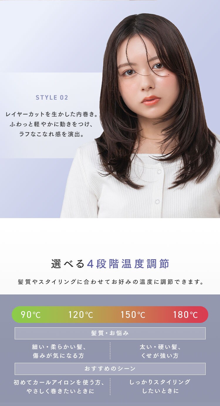 MiCOLA カールアイロン セラミックコーティング 38mm HIR-MC10338-H ダークグレー2