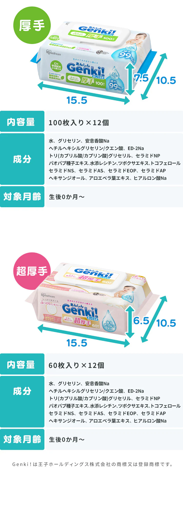 あんしん Genki!おしりふき 厚手1200枚入 GOK-T1001N8
