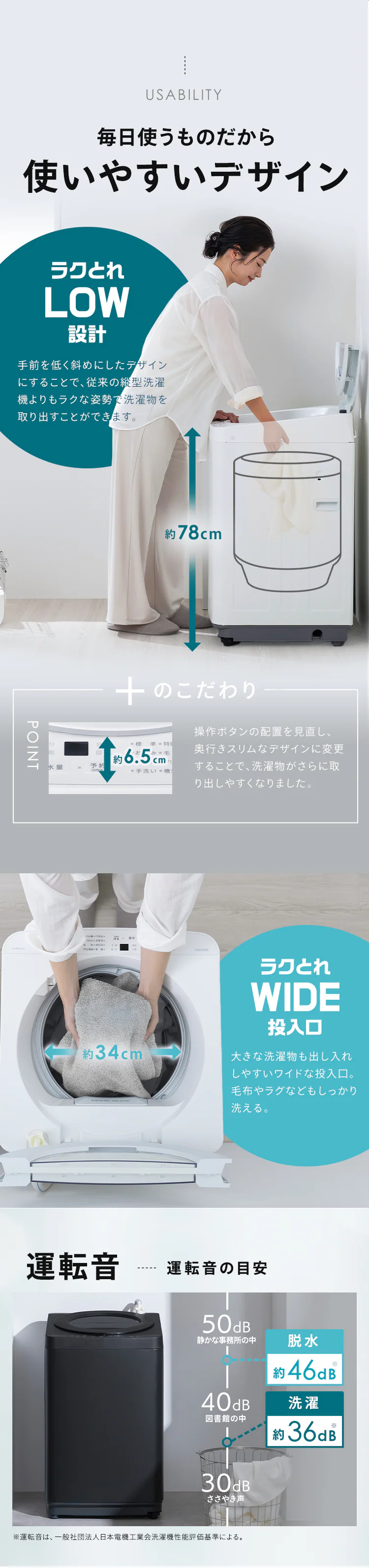 洗濯機 5kg OSH fit ガチ落ち極渦洗浄 ラクとれLOW設計 一人暮らし ITW-50B01-B ブラック4