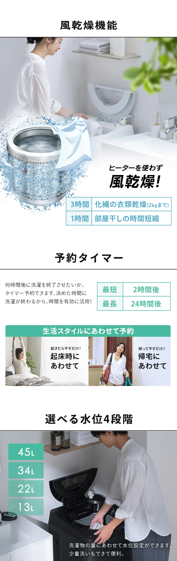 洗濯機 6kg OSH fit ガチ落ち極渦洗浄 ラクとれLOW設計 一人暮らし ITW-60B01-W ホワイト6
