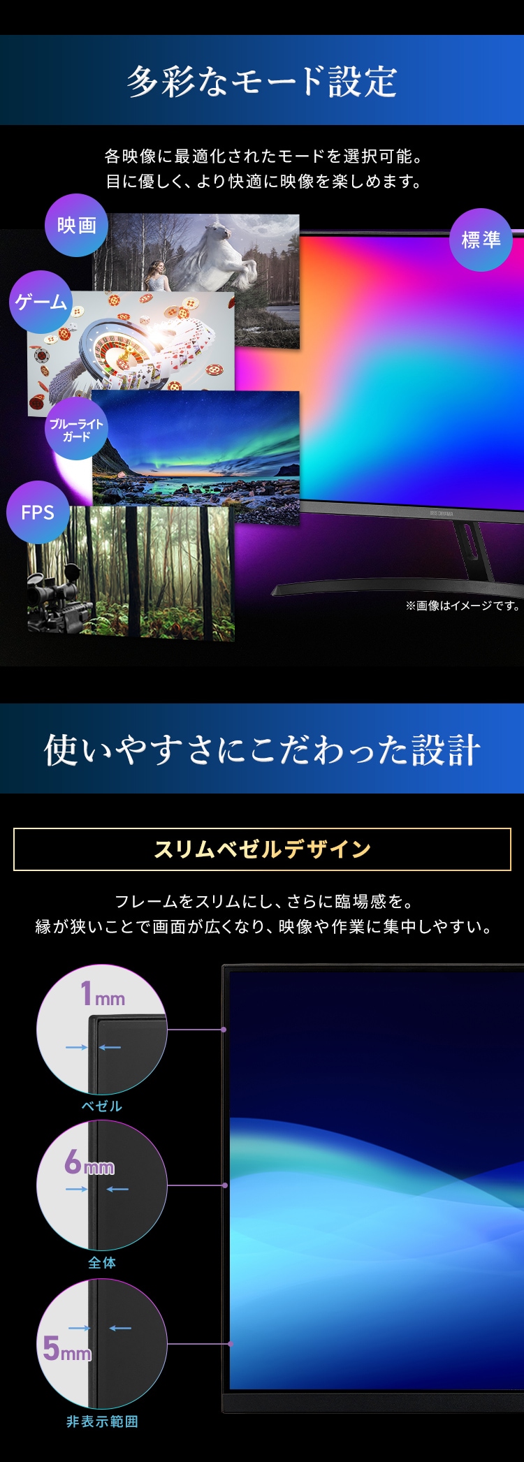 液晶ディスプレイ 23inch DT-JF235S-B ブラック ディスプレイ単品7