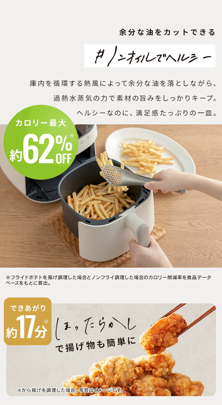 過熱水蒸気エア フライヤー FV-M30A-C アイボリー2
