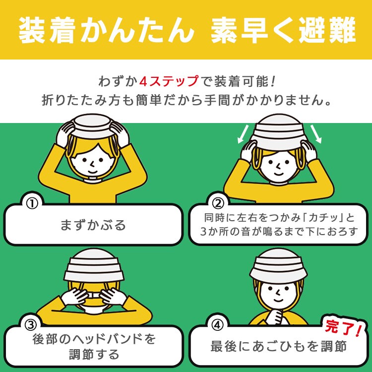 防災用 たためるヘルメット HM-O1 ホワイト3