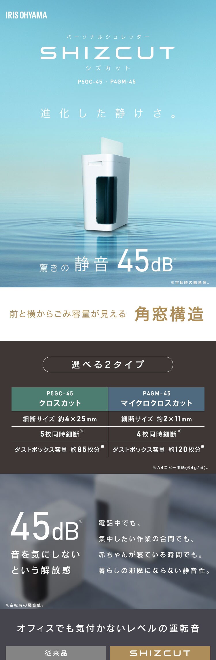 超静音パーソナルシュレッダー クロスカット P5GCS0