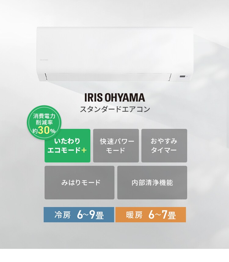 エアコン 6畳 2024年モデル 2.2kW 100V対応 IRA-2205R0