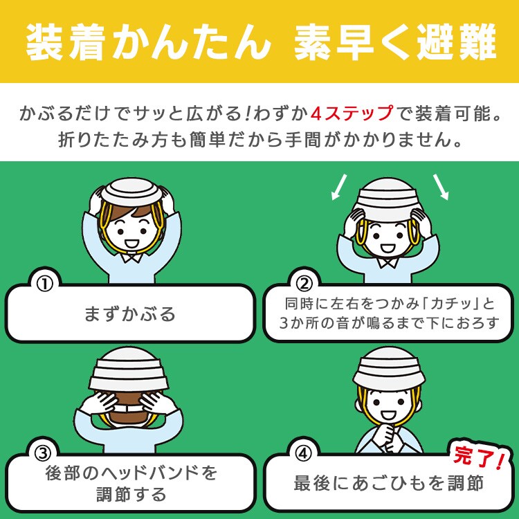 たためる防災ヘルメット子供用 CHM-O1 ホワイト4