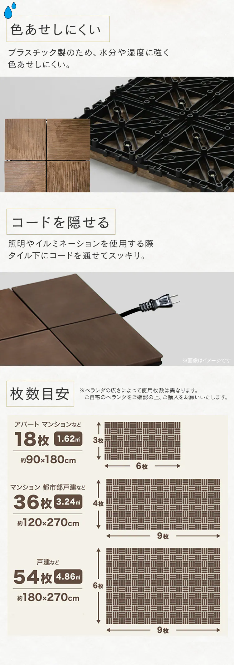 プレミアウッドパネルデッキ PWD-300 ベージュ2