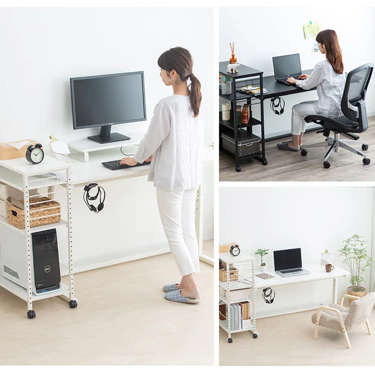 昇降デスク 幅120cm UDD-1200 + デスクサイドワゴン DSW-600 全2色【代引き不可】4