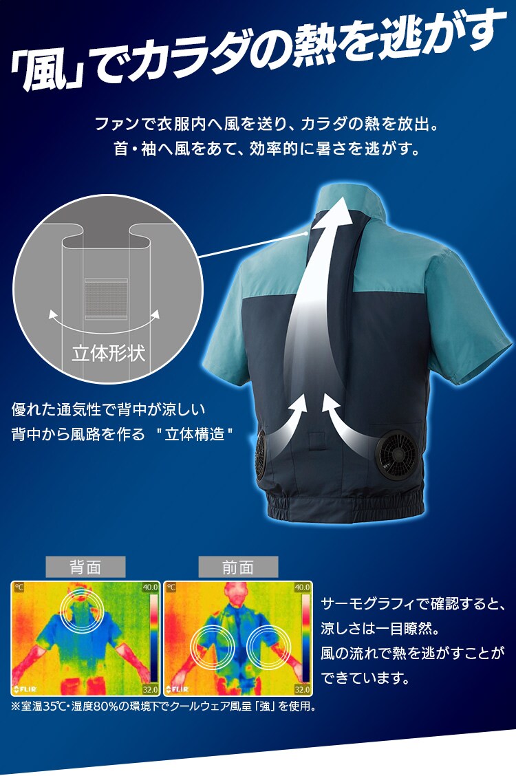 【フルセット】クールウェアWORK 半袖 CHW-LL02-A LLブルー2